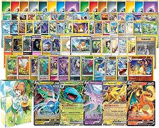 Pokemon: 100 Assorted Card Bundle - with Foils and 5 Ultra Rare (V, GX, EX) Variety - Official Pokemon TCG Deck Box Included