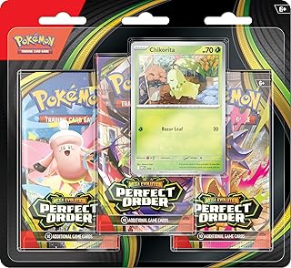 Pokemon TCG: Mega Evolutions - Perfect Order 3 Pack Blister (Chikorita)