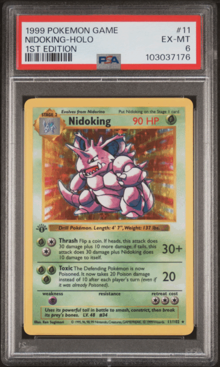 Pokémon 1st Edition Base Nidoking PSA 6