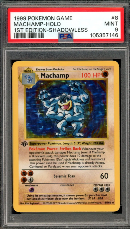 Pokémon 1st Edition Base Machamp PSA 9