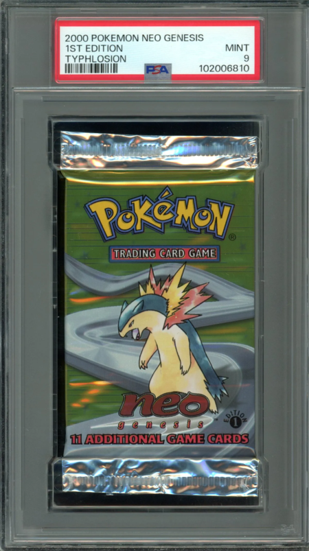 Pokemon 1st Edition Neo Genesis Pack Typhlosion Art PSA 9