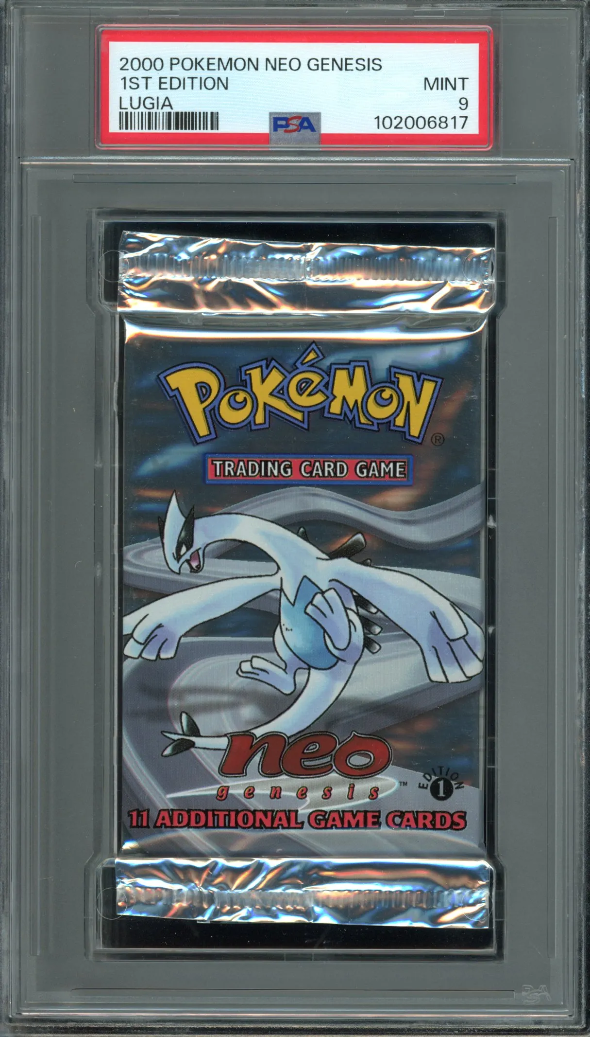 Pokemon 1st Edition Neo Genesis Pack Lugia Art PSA 9