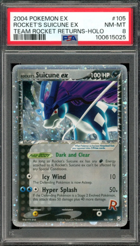 Pokémon EX Rocket Returns Suicune PSA 8